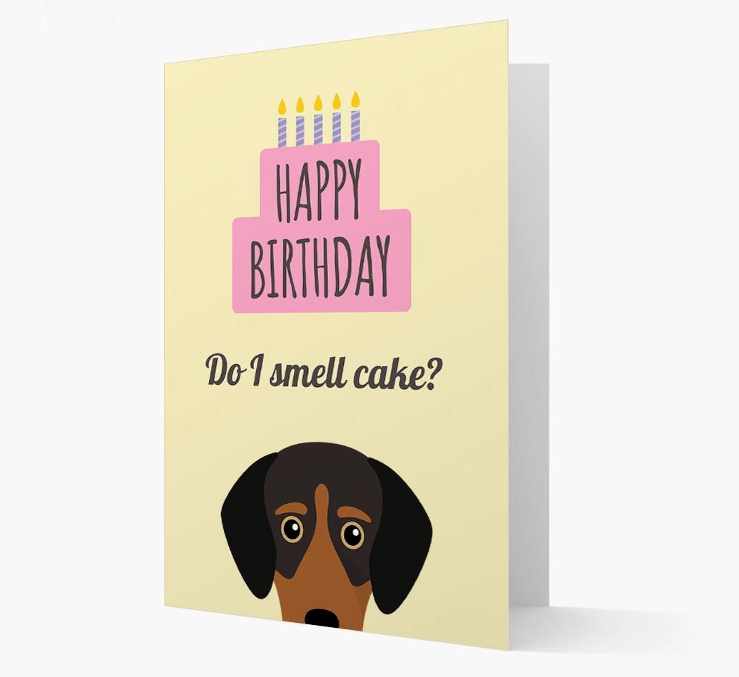 Card 'Do I smell cake?' with {breedCommonName} Icon