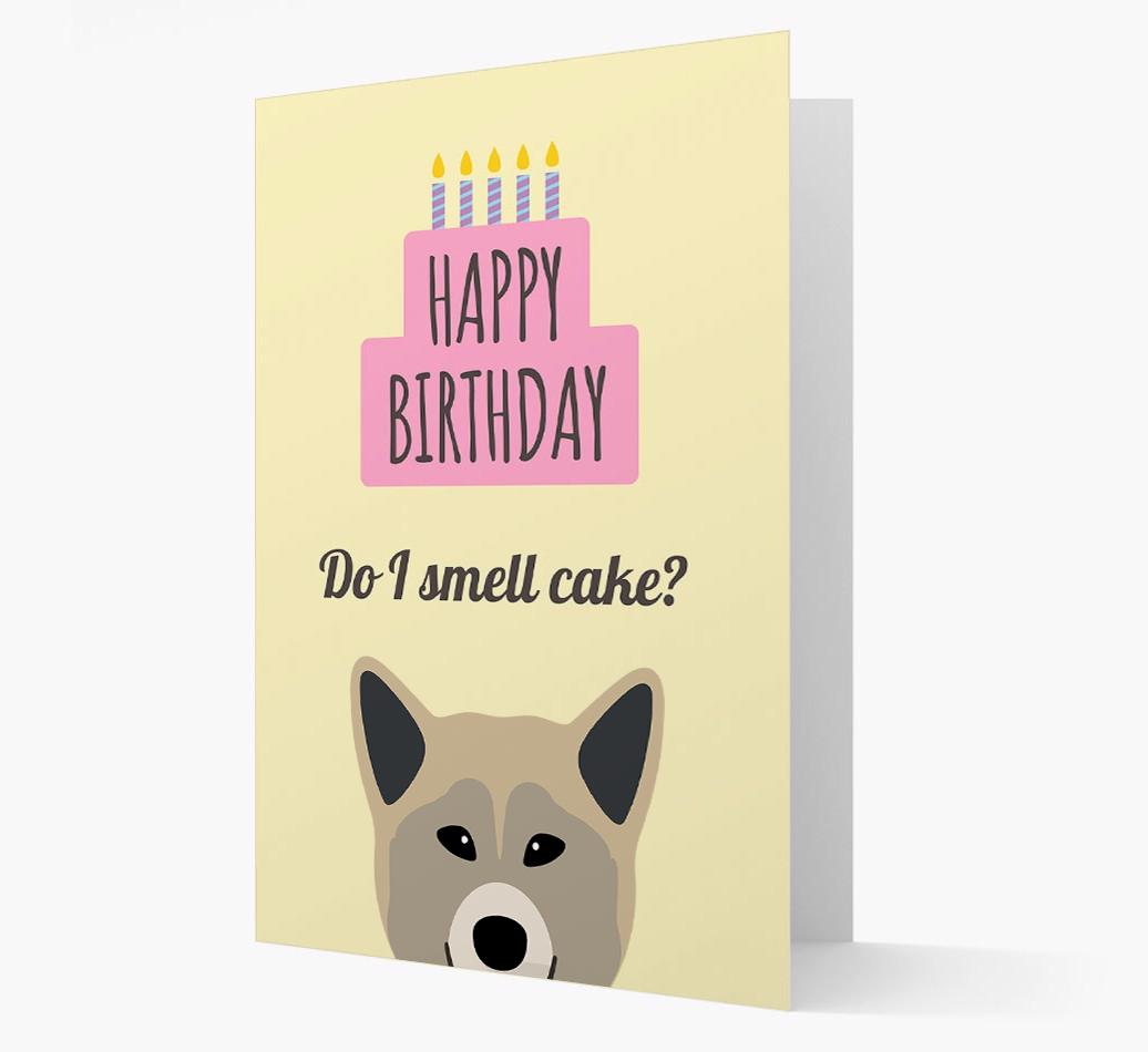 Card 'Do I smell cake?' with {breedCommonName} Icon