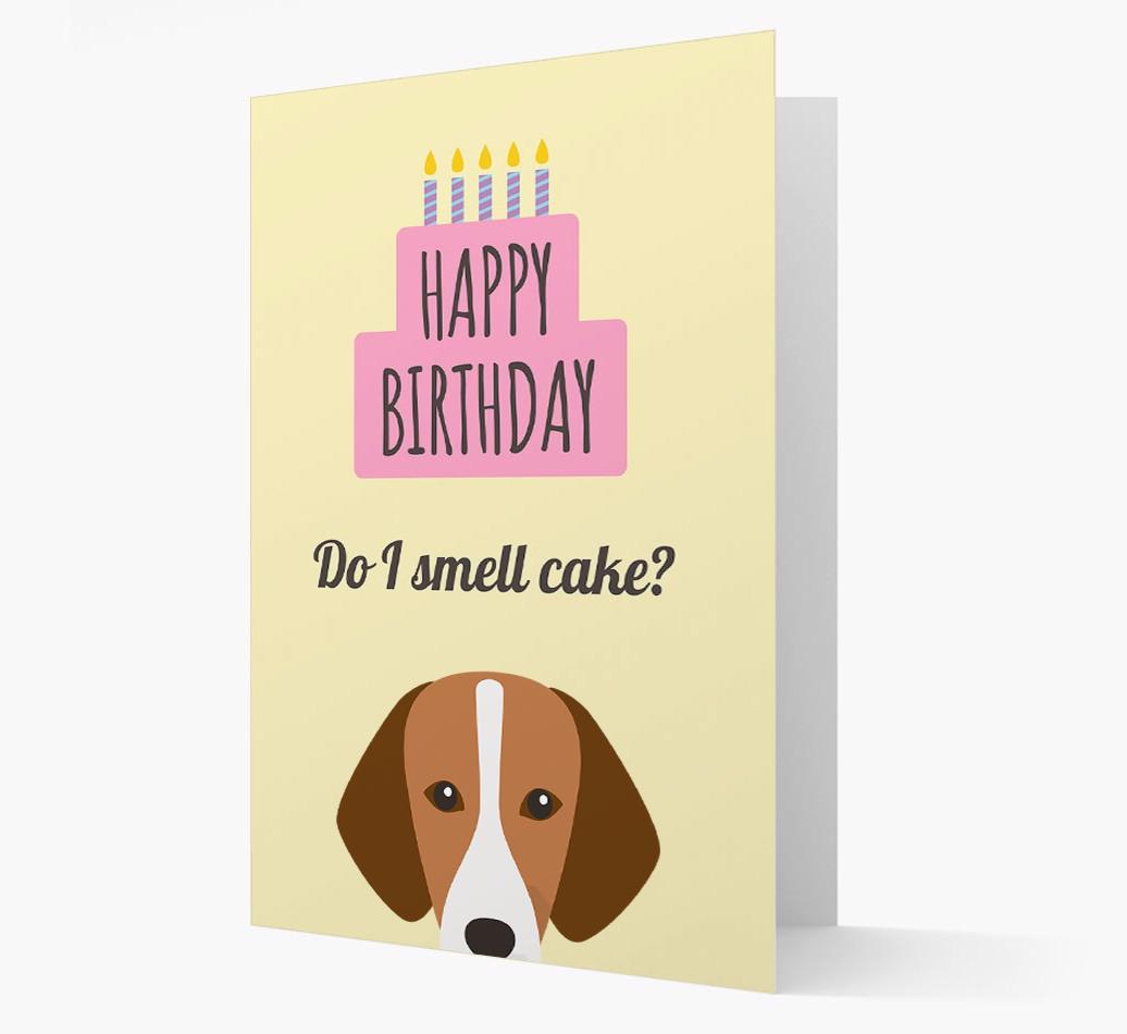 Card 'Do I smell cake?' with {breedCommonName} Icon