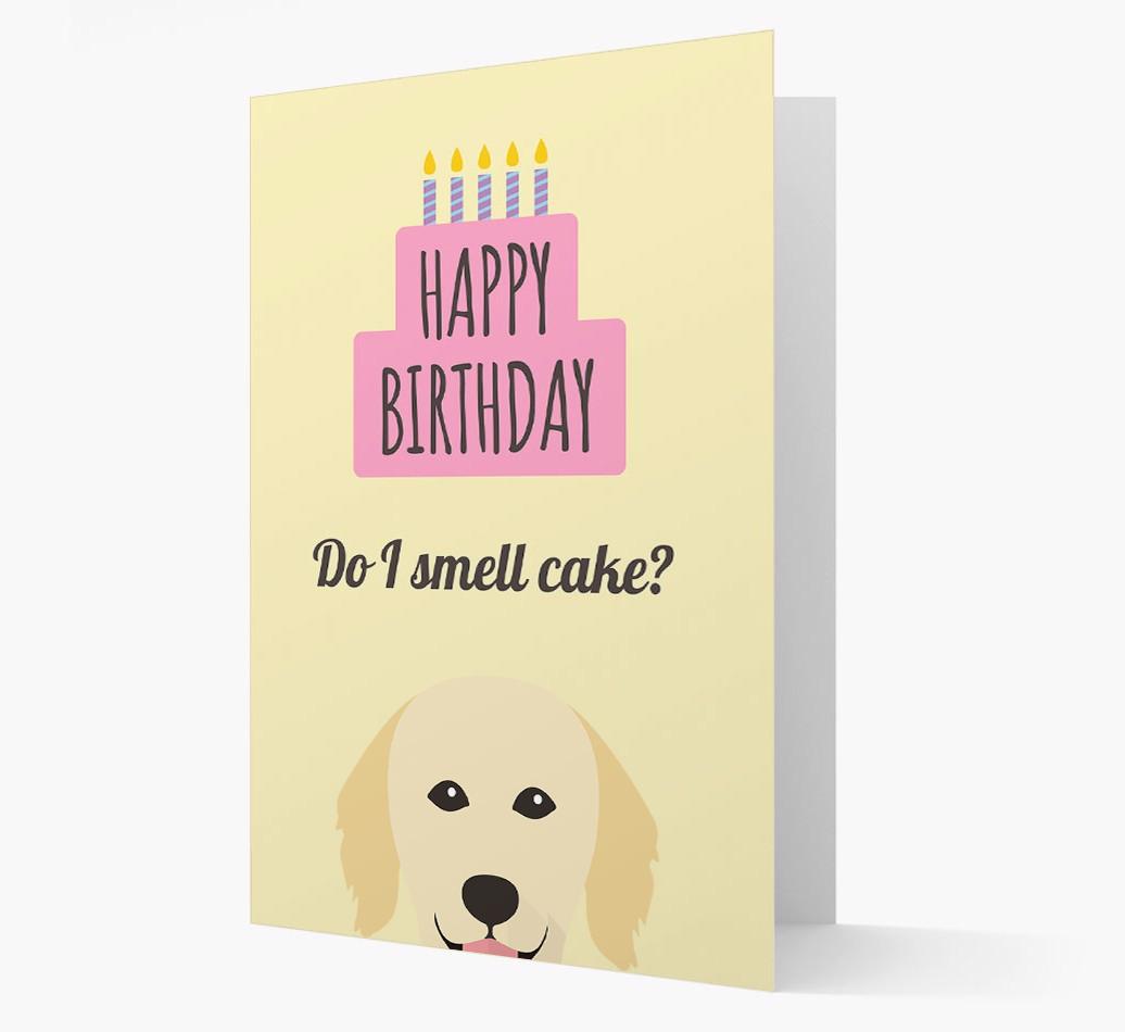 Card 'Do I smell cake?' with {breedCommonName} Icon