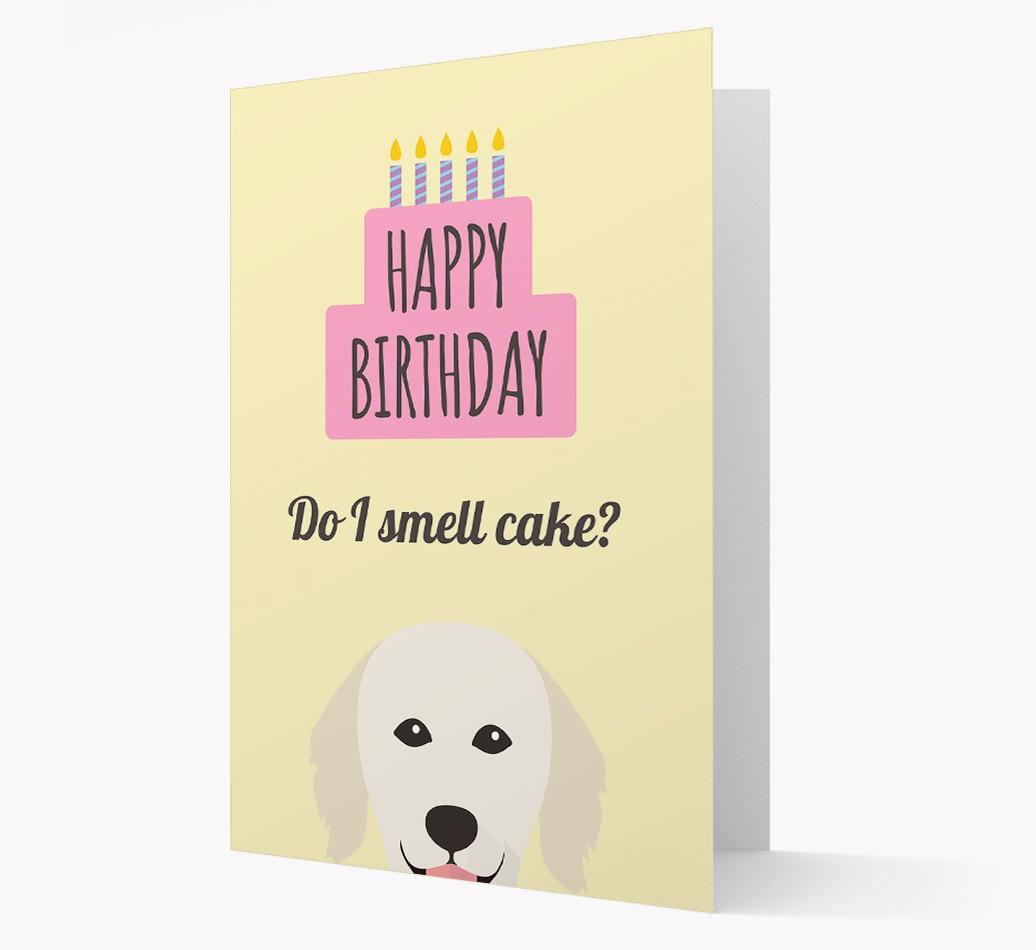 Card 'Do I smell cake?' with {breedCommonName} Icon