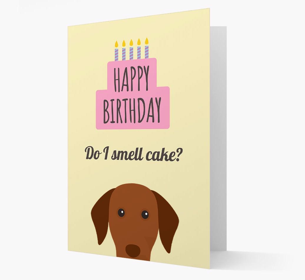 Card 'Do I smell cake?' with {breedCommonName} Icon