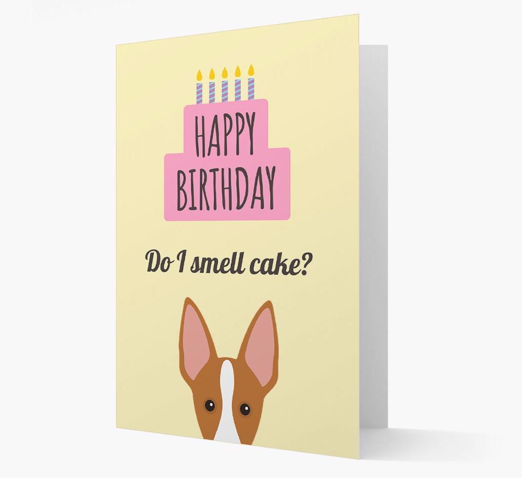 Card 'Do I smell cake?' with {breedCommonName} Icon