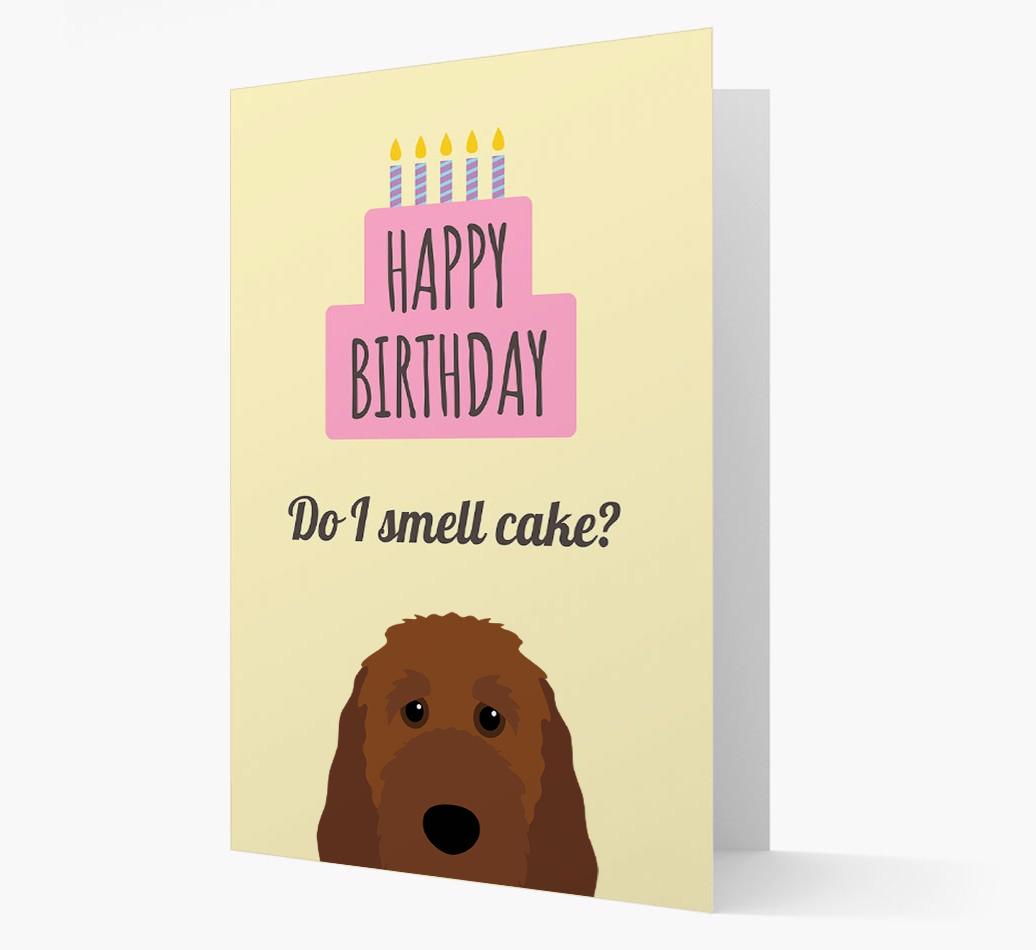 Card 'Do I smell cake?' with {breedCommonName} Icon