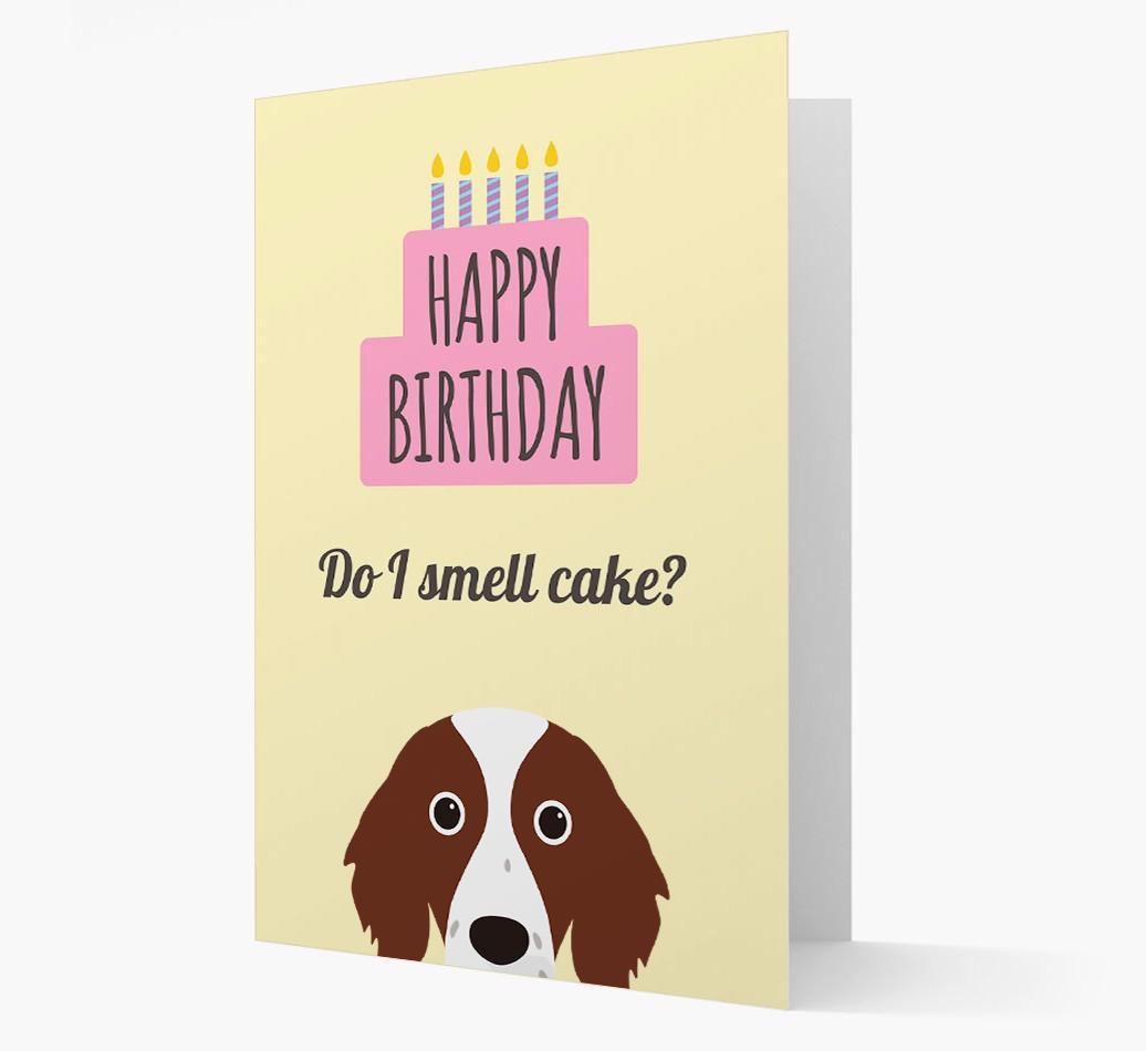 Card 'Do I smell cake?' with {breedCommonName} Icon