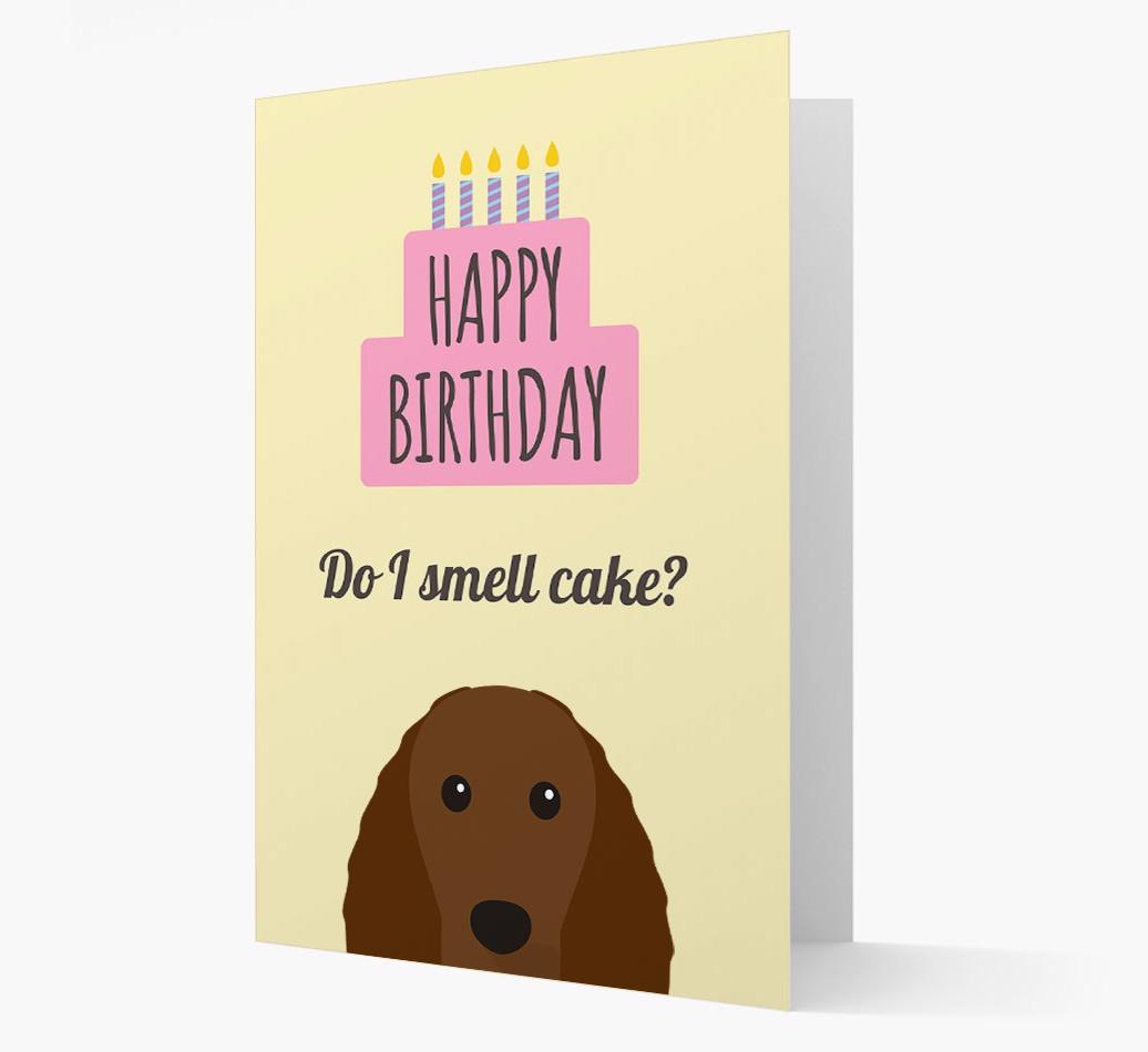 Card 'Do I smell cake?' with {breedCommonName} Icon