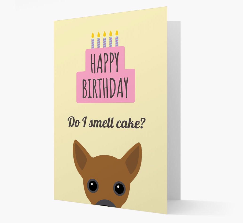 Card 'Do I smell cake?' with {breedCommonName} Icon