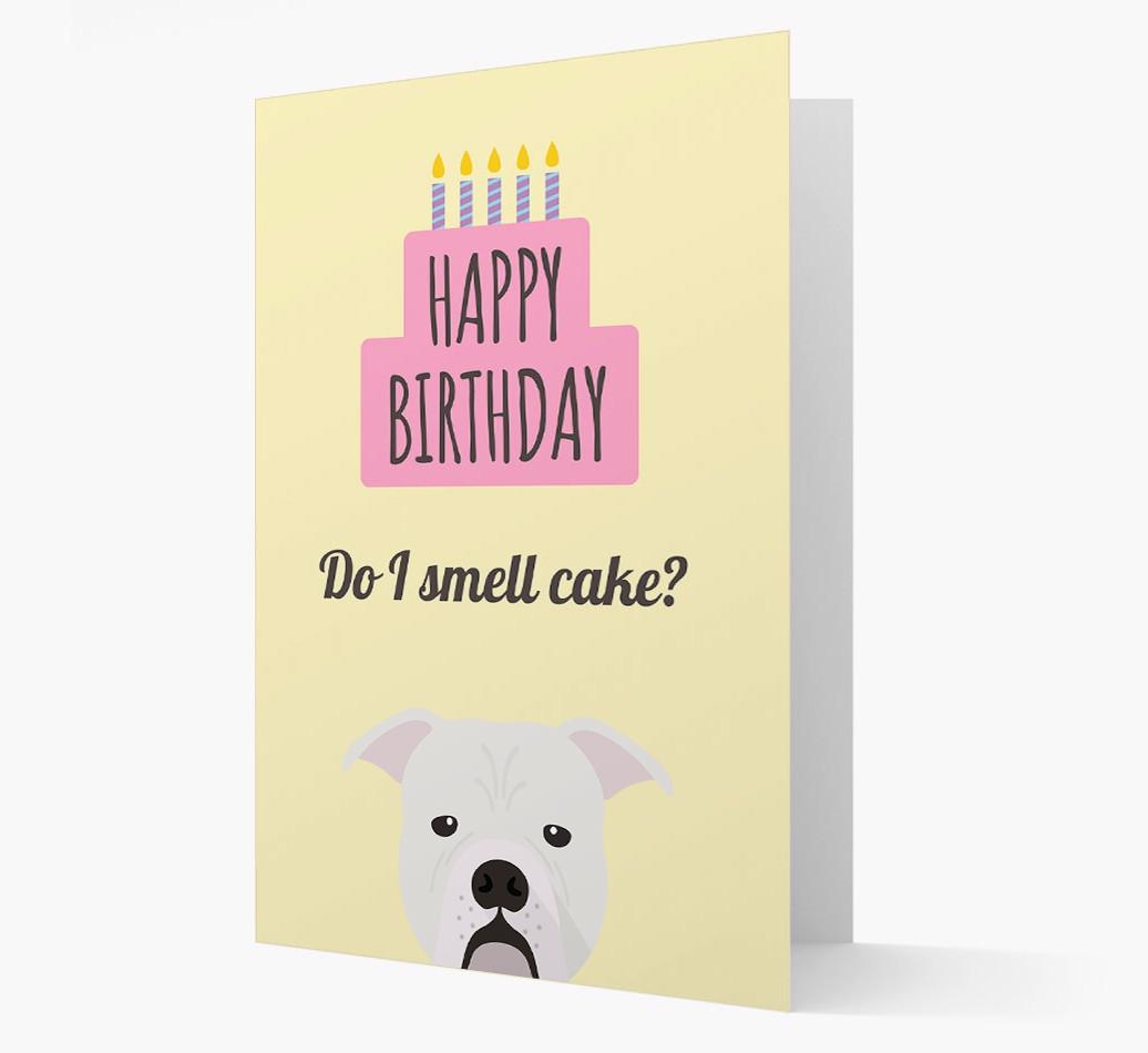 Card 'Do I smell cake?' with {breedCommonName} Icon