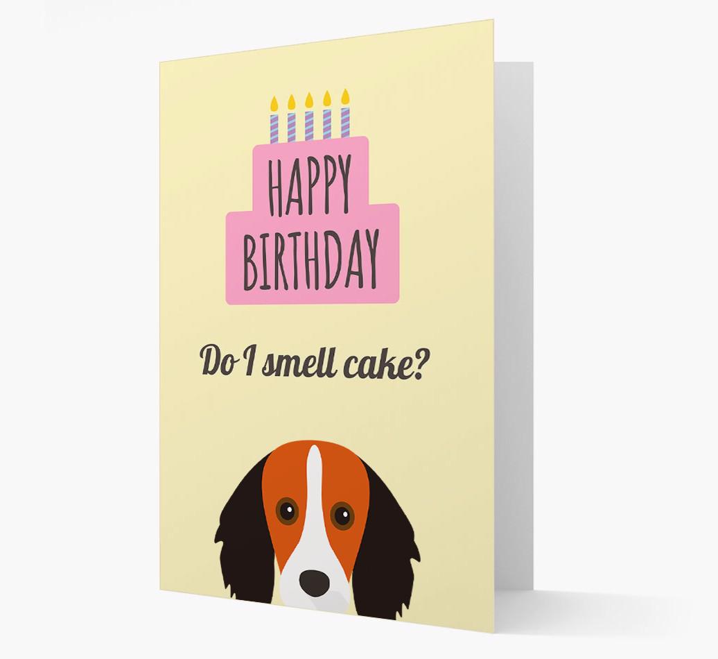 Card 'Do I smell cake?' with {breedCommonName} Icon