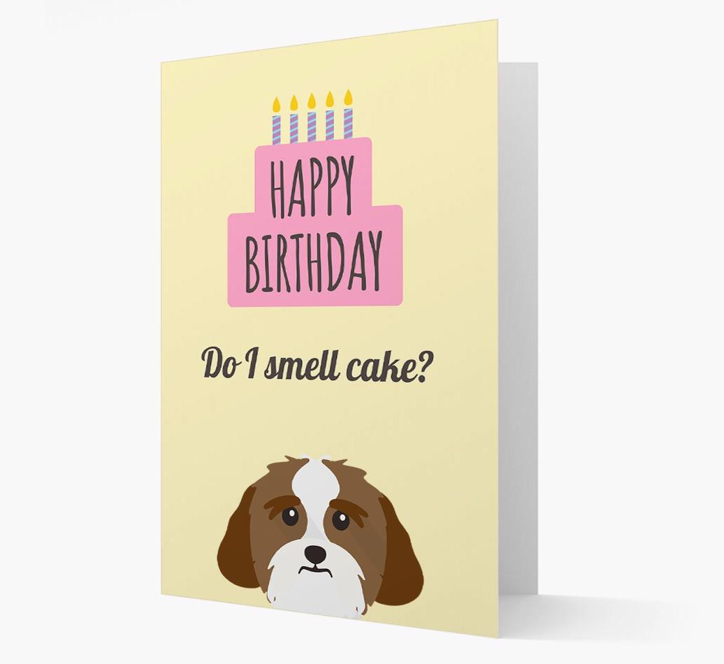 Card 'Do I smell cake?' with {breedCommonName} Icon