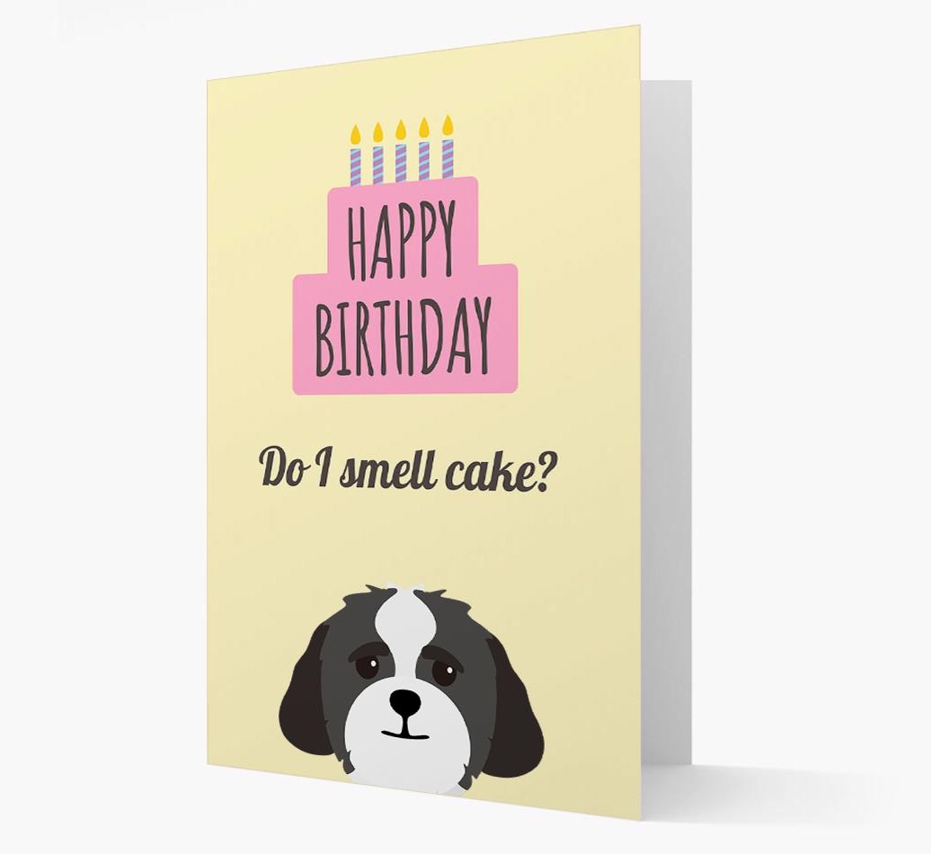 Card 'Do I smell cake?' with {breedCommonName} Icon