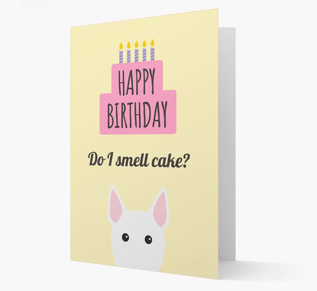 Card 'Do I smell cake?' with {breedCommonName} Icon