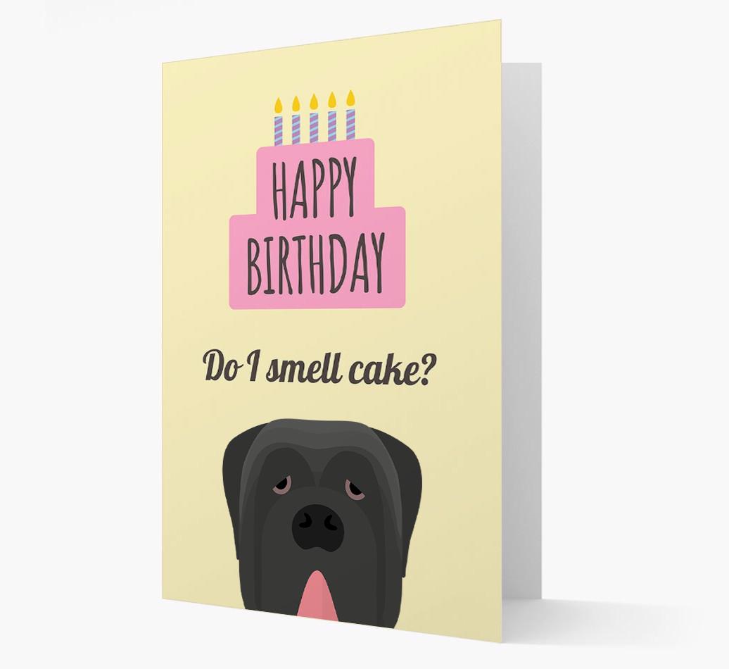 Card 'Do I smell cake?' with {breedCommonName} Icon