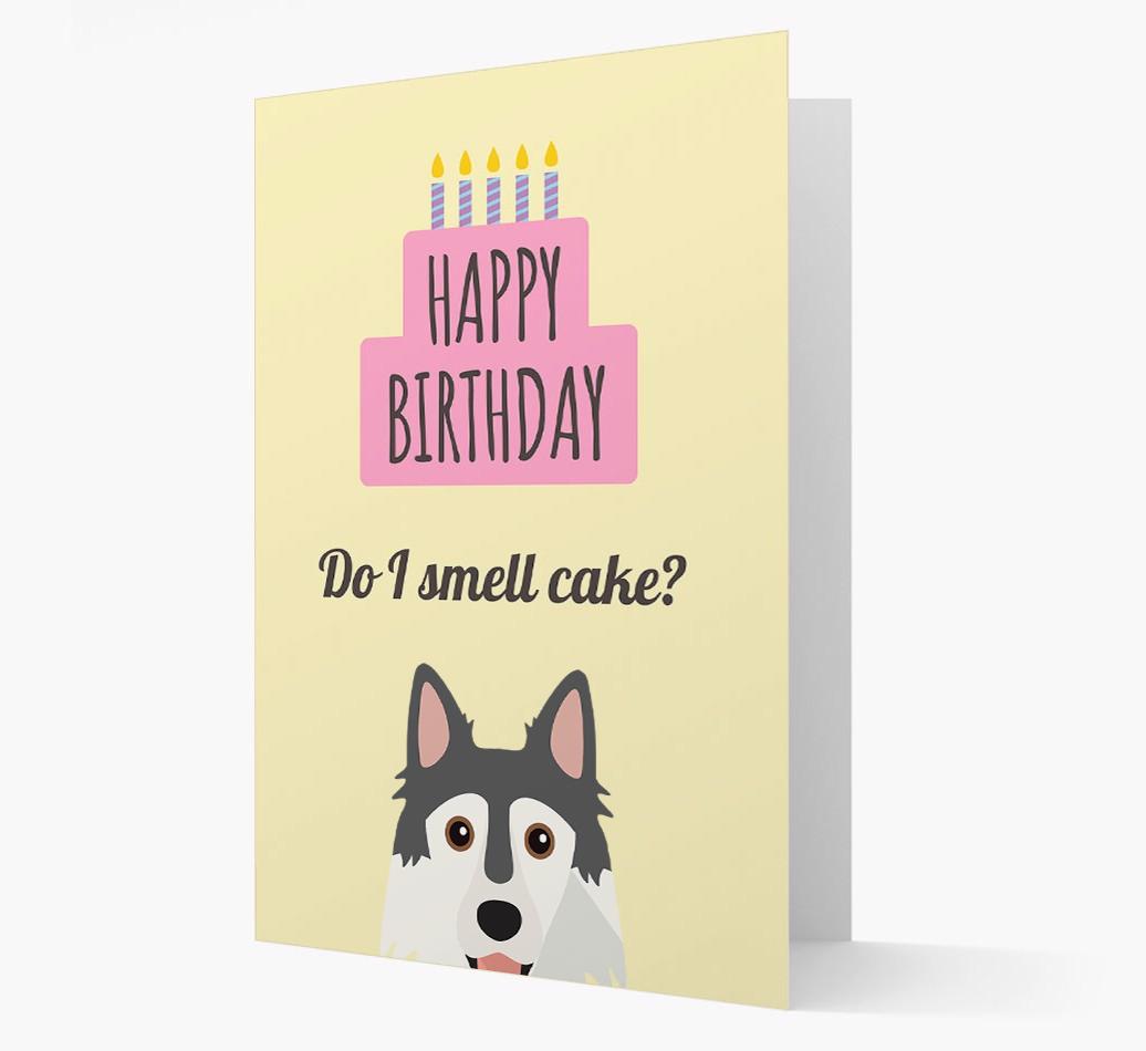 Card 'Do I smell cake?' with {breedCommonName} Icon