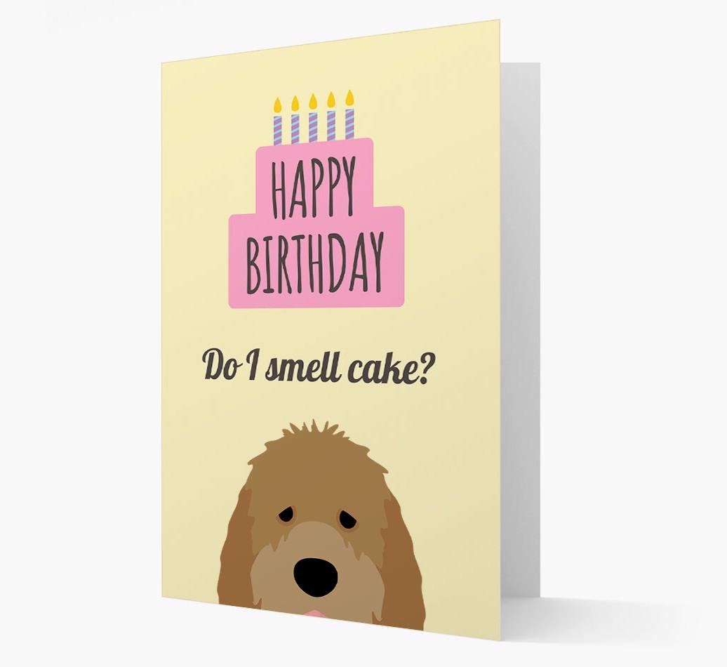 Card 'Do I smell cake?' with {breedCommonName} Icon