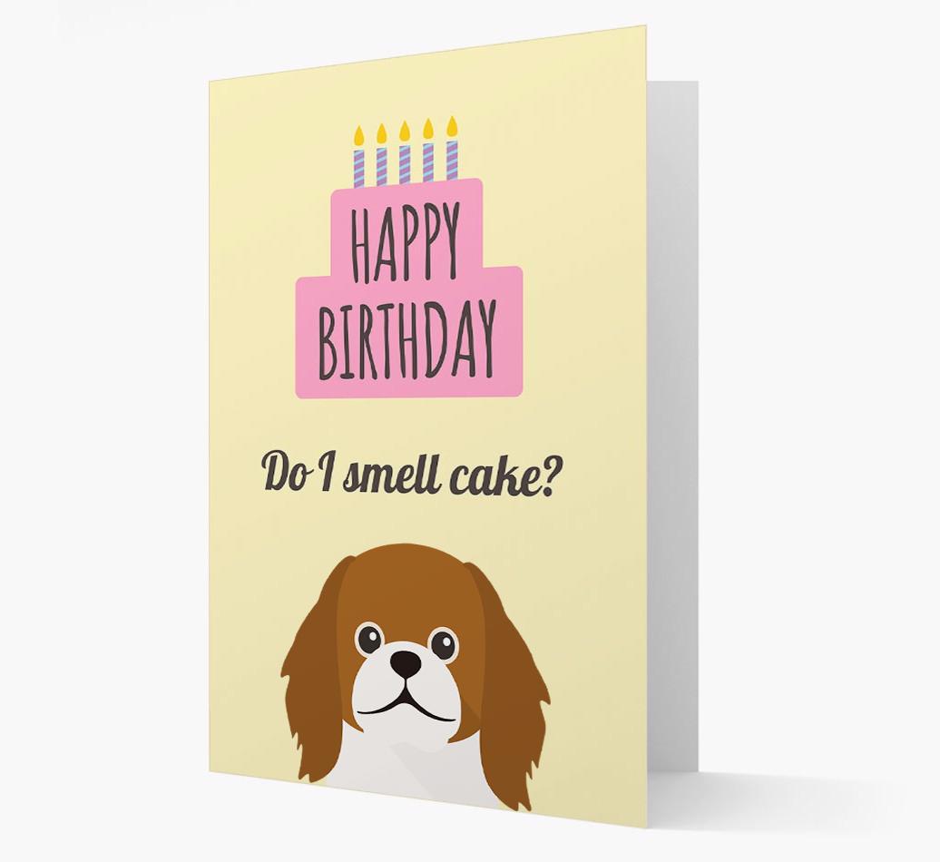 Card 'Do I smell cake?' with {breedCommonName} Icon