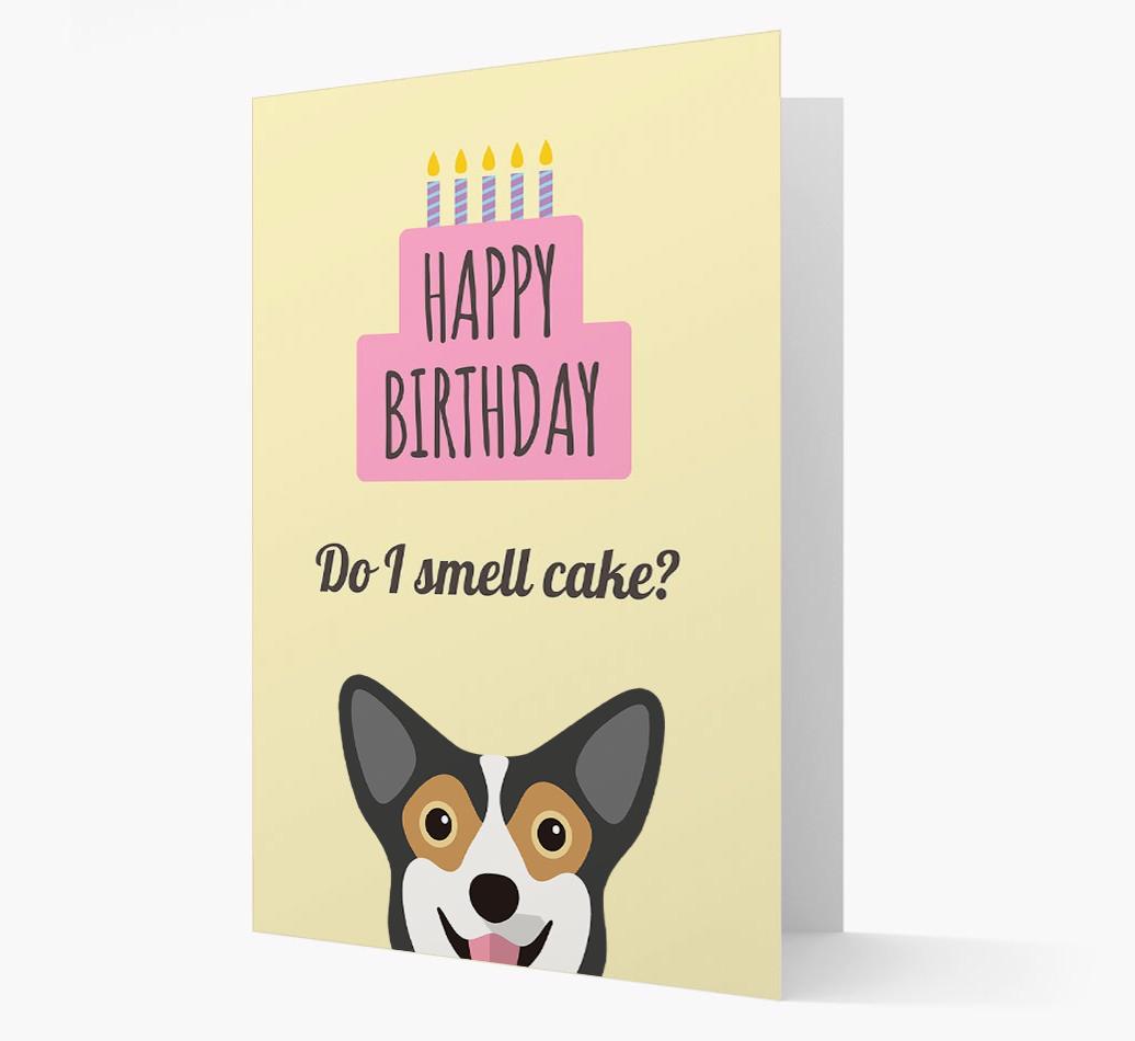 Card 'Do I smell cake?' with {breedCommonName} Icon