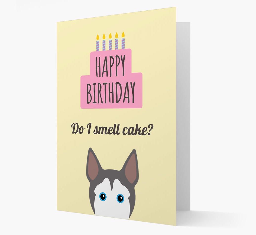 Card 'Do I smell cake?' with {breedCommonName} Icon