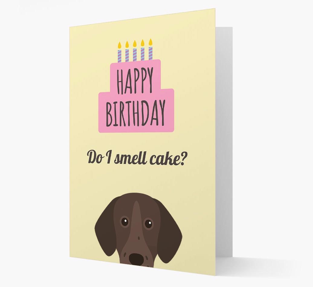 Card 'Do I smell cake?' with {breedCommonName} Icon