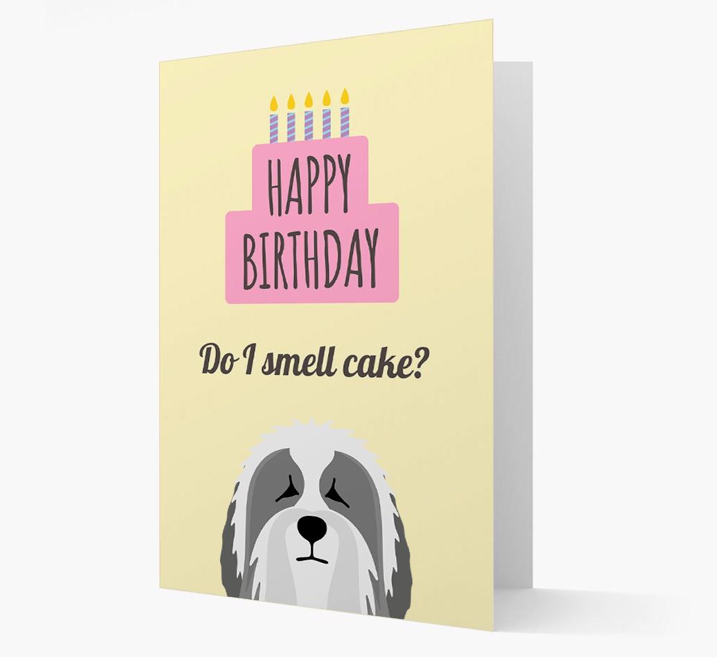 Card 'Do I smell cake?' with {breedCommonName} Icon