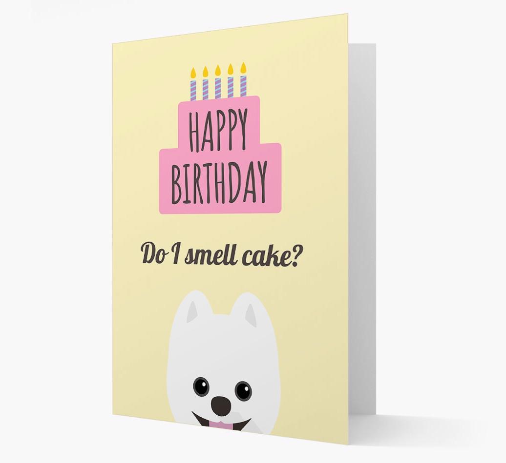 Card 'Do I smell cake?' with {breedCommonName} Icon