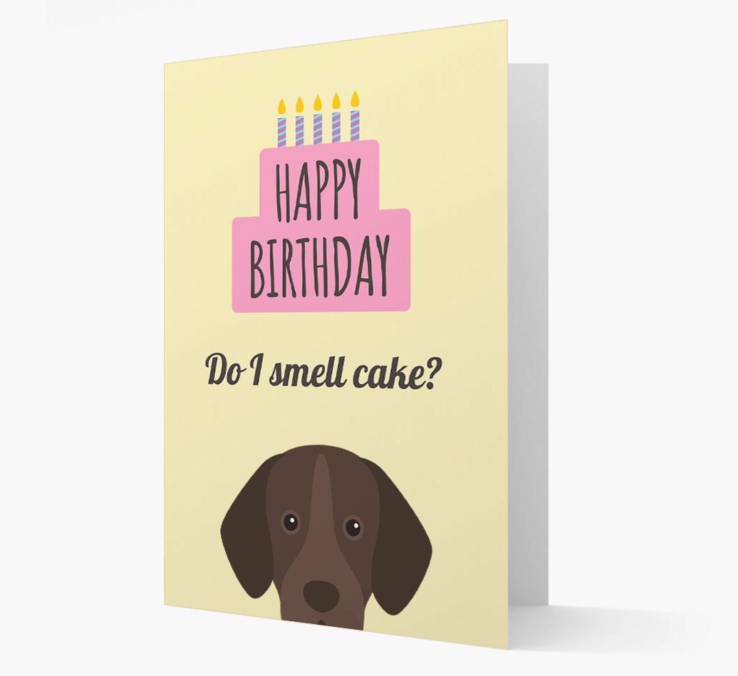 Card 'Do I smell cake?' with {breedCommonName} Icon