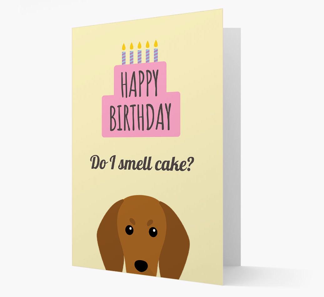 Card 'Do I smell cake?' with {breedCommonName} Icon