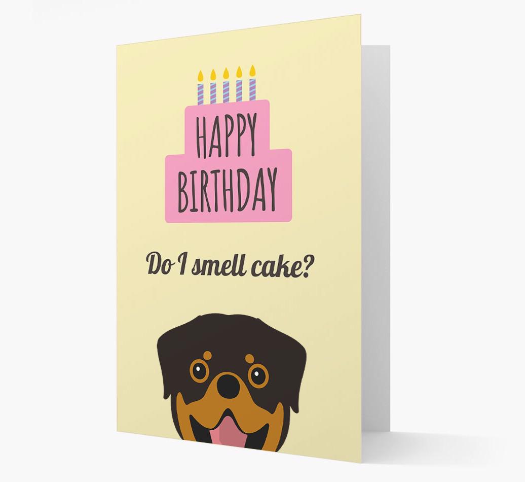 Card 'Do I smell cake?' with {breedCommonName} Icon