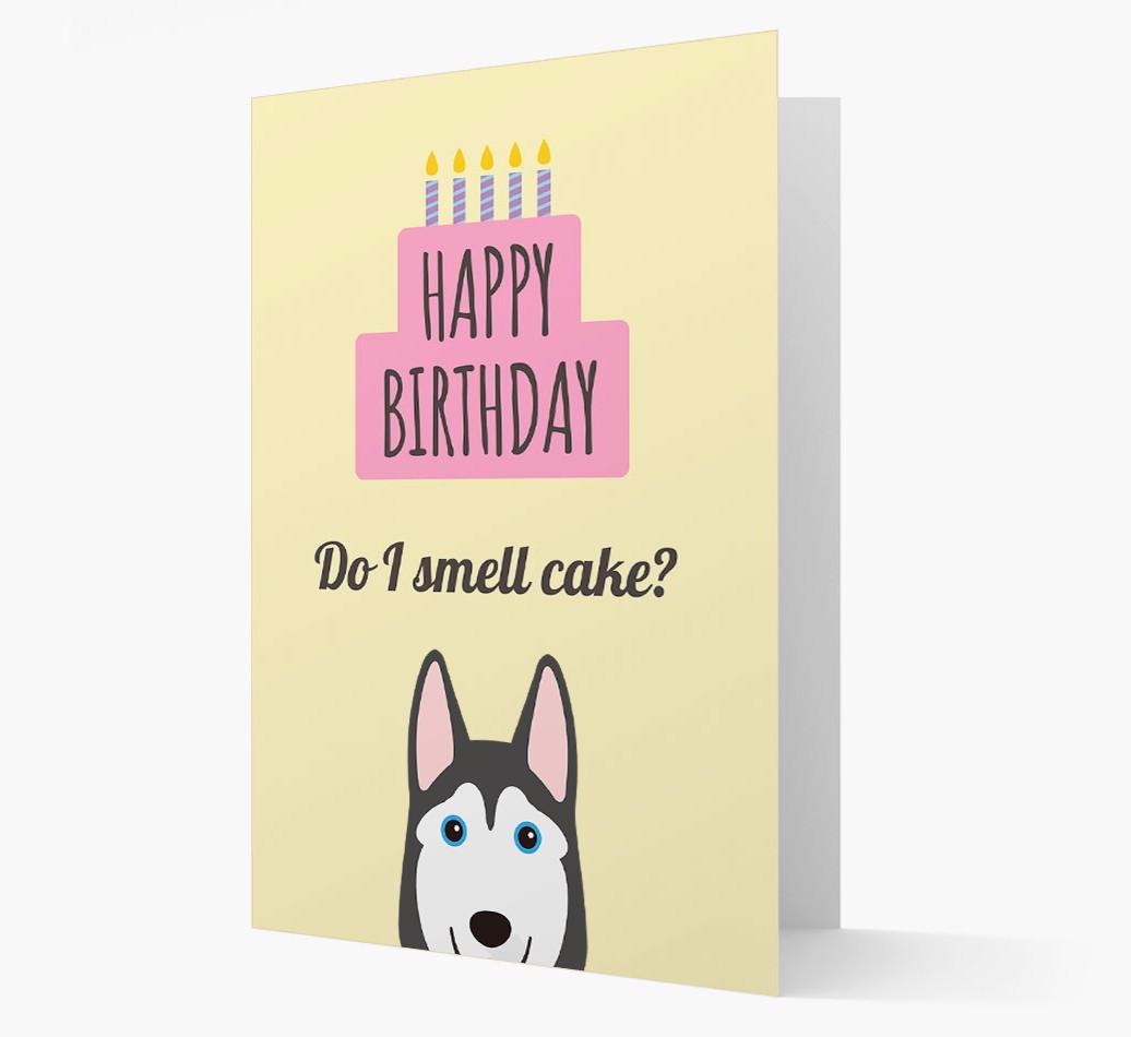 Card 'Do I smell cake?' with {breedCommonName} Icon