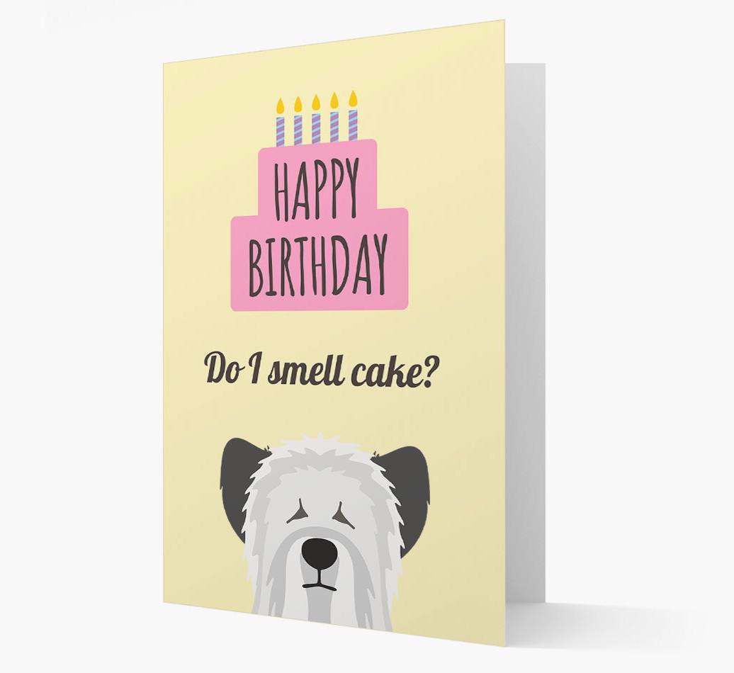 Card 'Do I smell cake?' with {breedCommonName} Icon