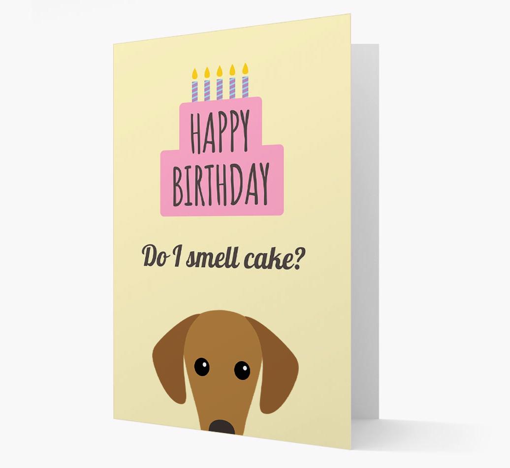 Card 'Do I smell cake?' with {breedCommonName} Icon