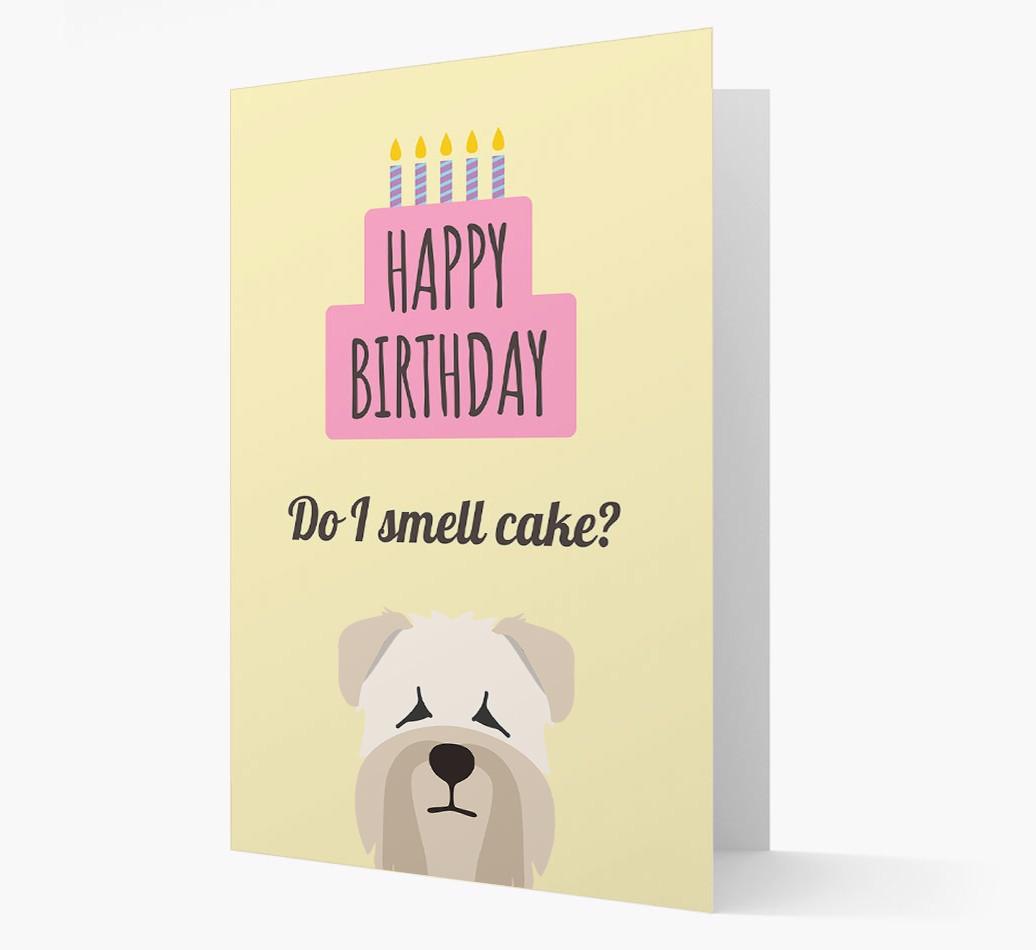 Card 'Do I smell cake?' with {breedCommonName} Icon