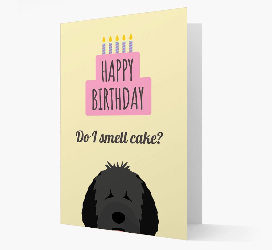 Card 'Do I smell cake?' with {breedCommonName} Icon