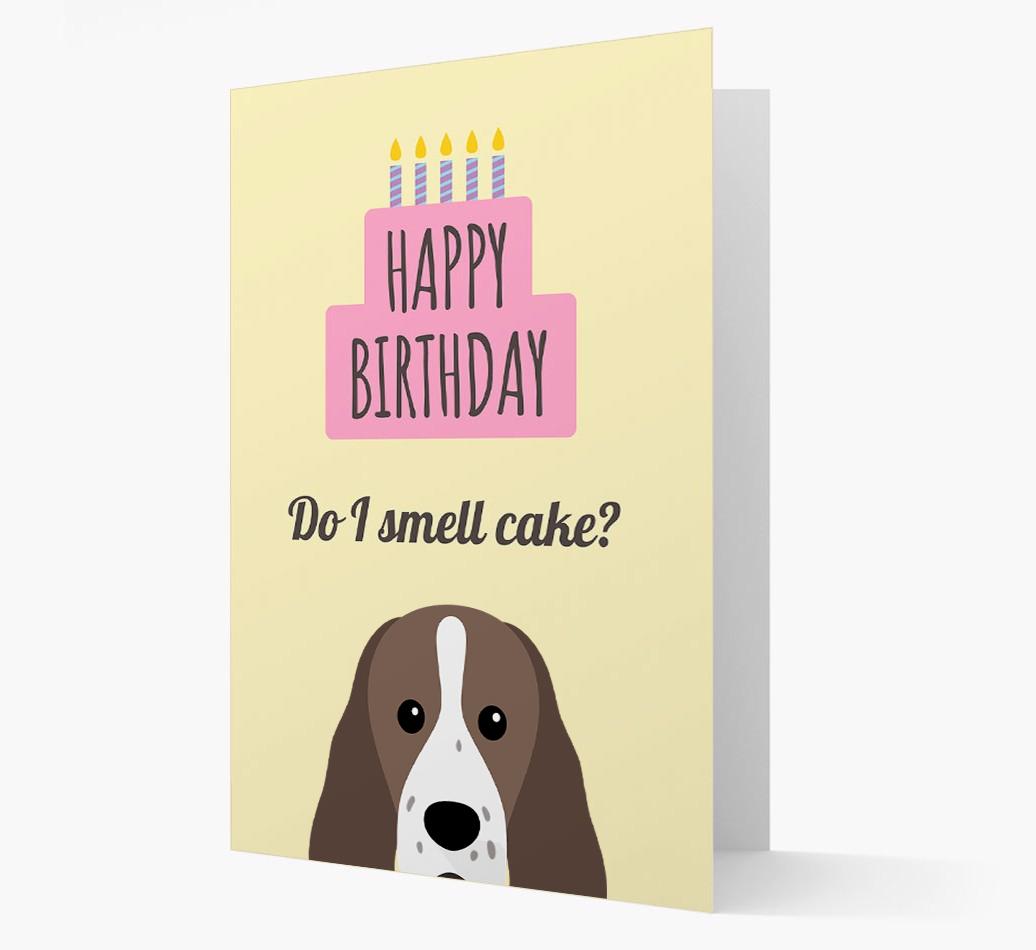 Card 'Do I smell cake?' with {breedCommonName} Icon