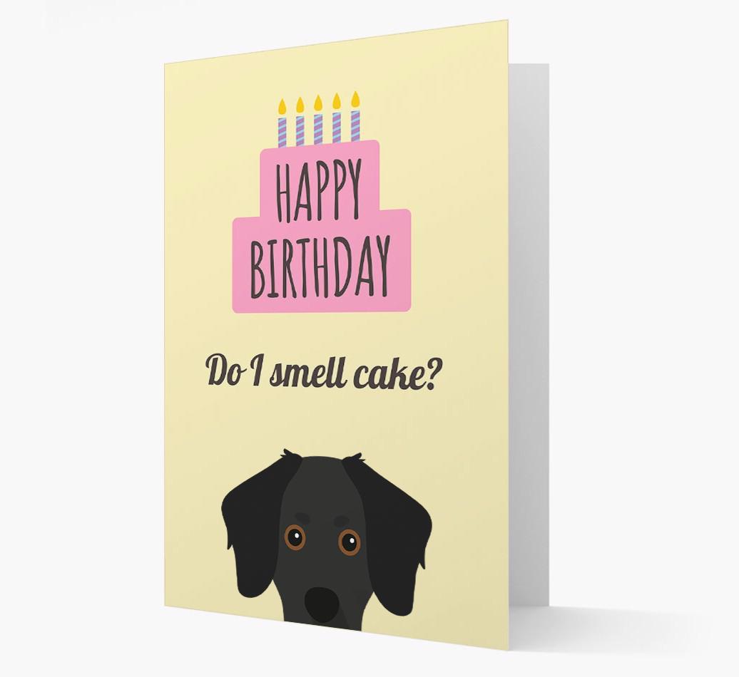 Card 'Do I smell cake?' with {breedCommonName} Icon