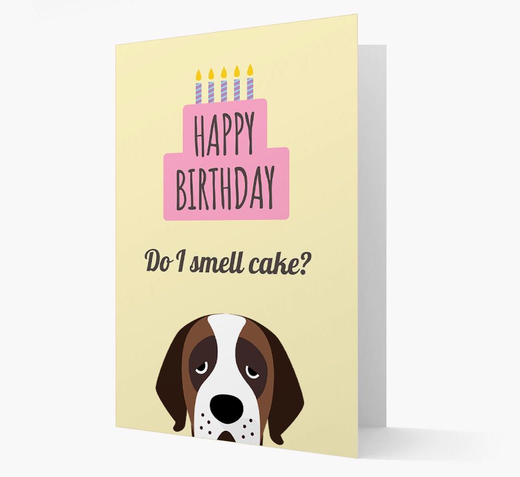 Card 'Do I smell cake?' with {breedCommonName} Icon