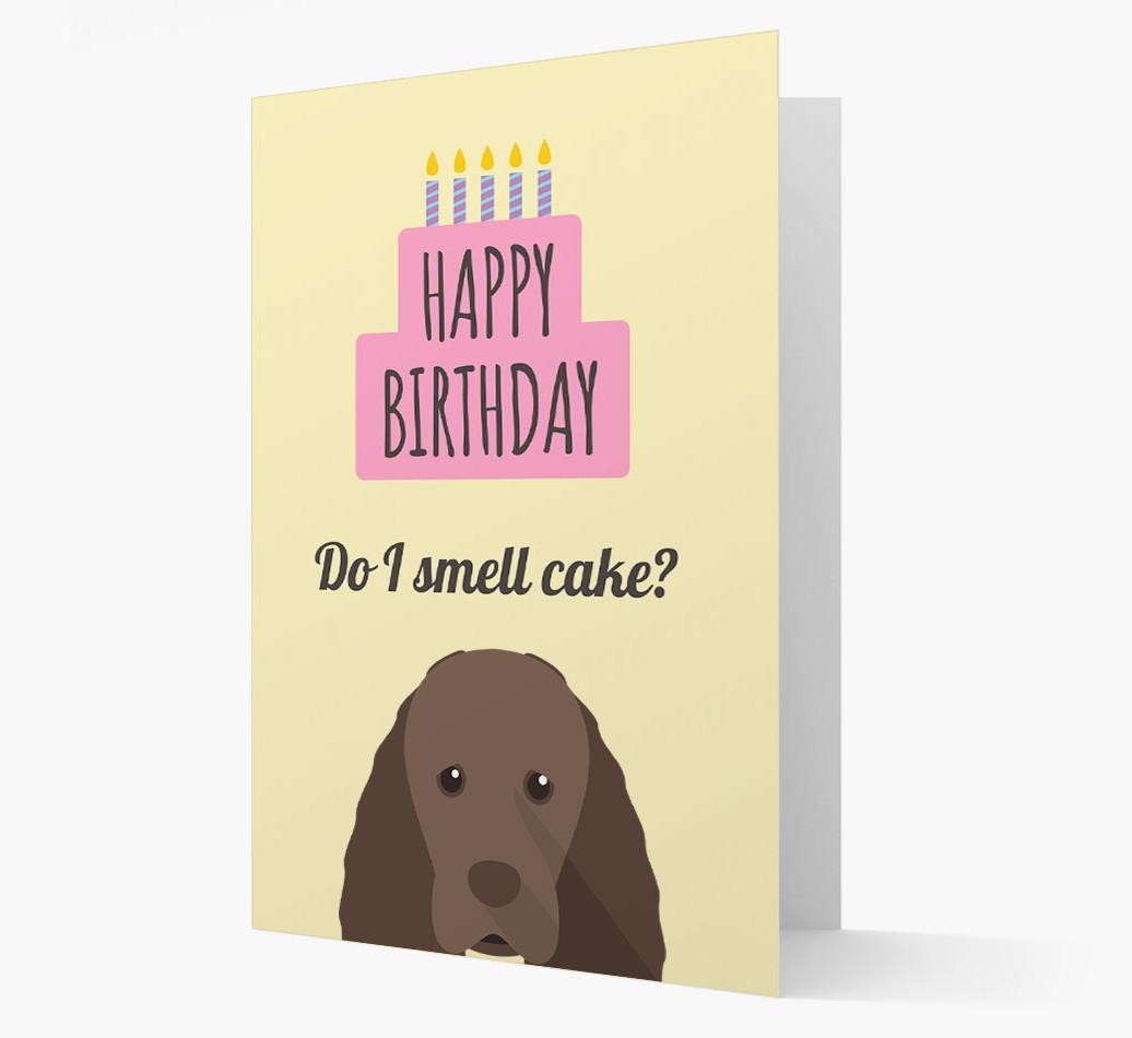 Card 'Do I smell cake?' with {breedCommonName} Icon