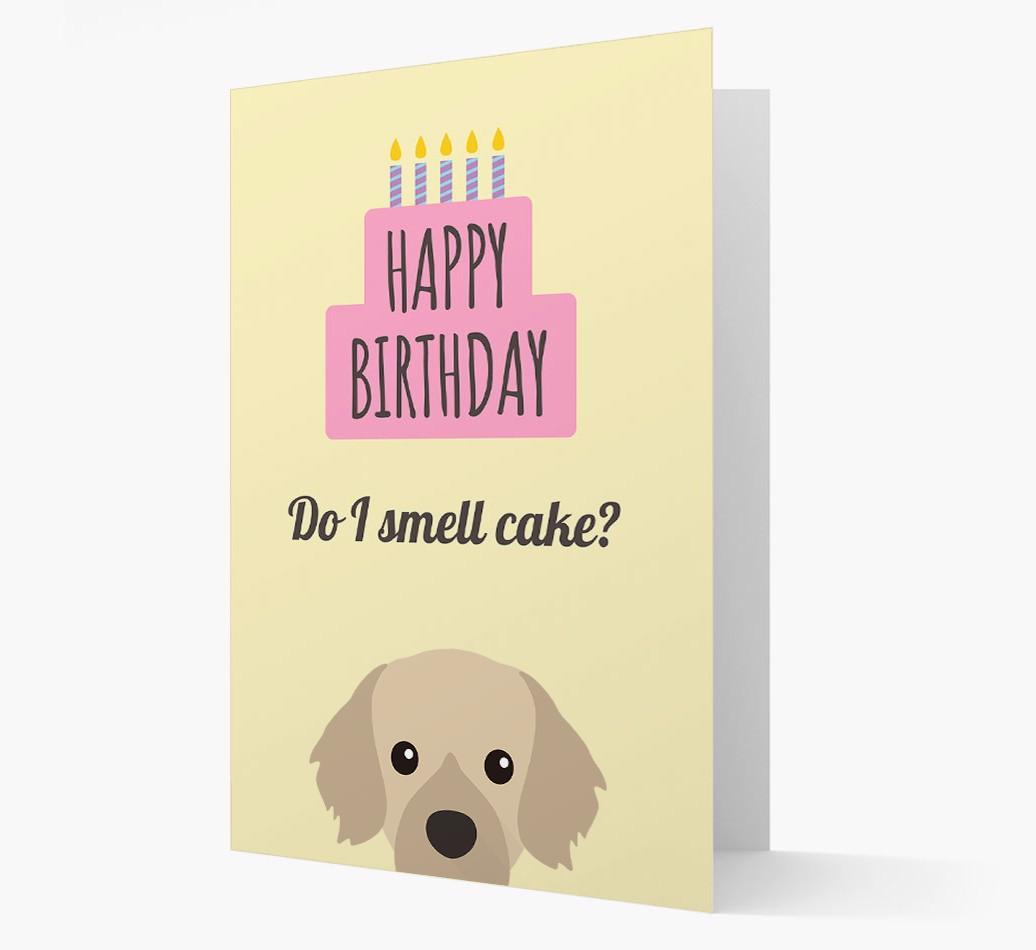 Card 'Do I smell cake?' with {breedCommonName} Icon