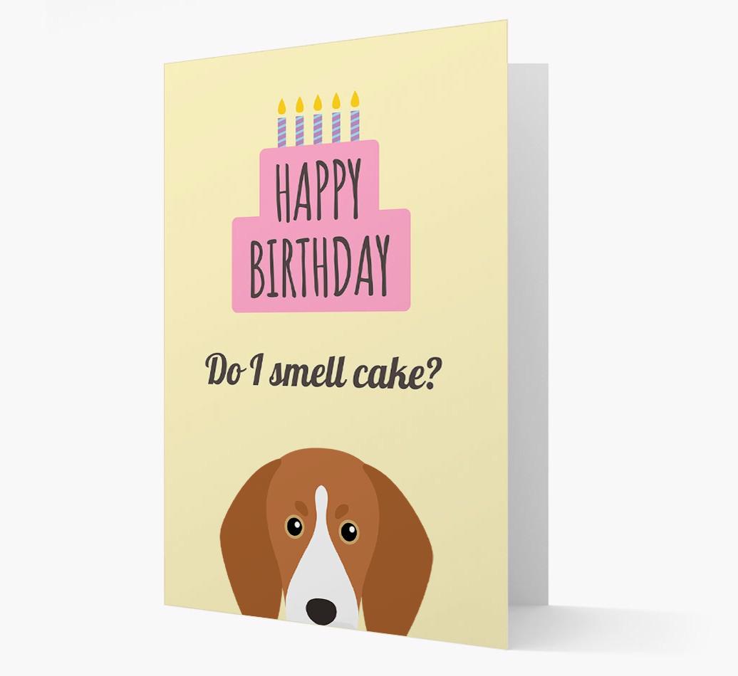 Card 'Do I smell cake?' with {breedCommonName} Icon