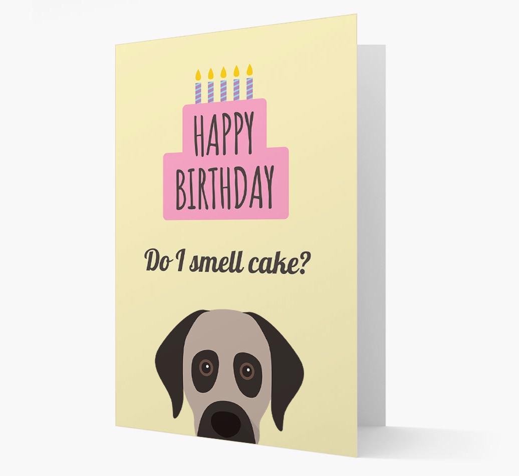 Card 'Do I smell cake?' with {breedCommonName} Icon