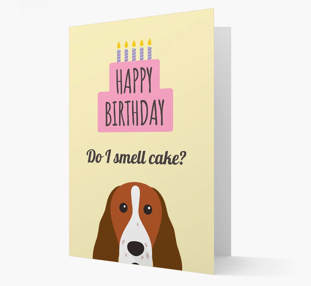 Card 'Do I smell cake?' with {breedCommonName} Icon