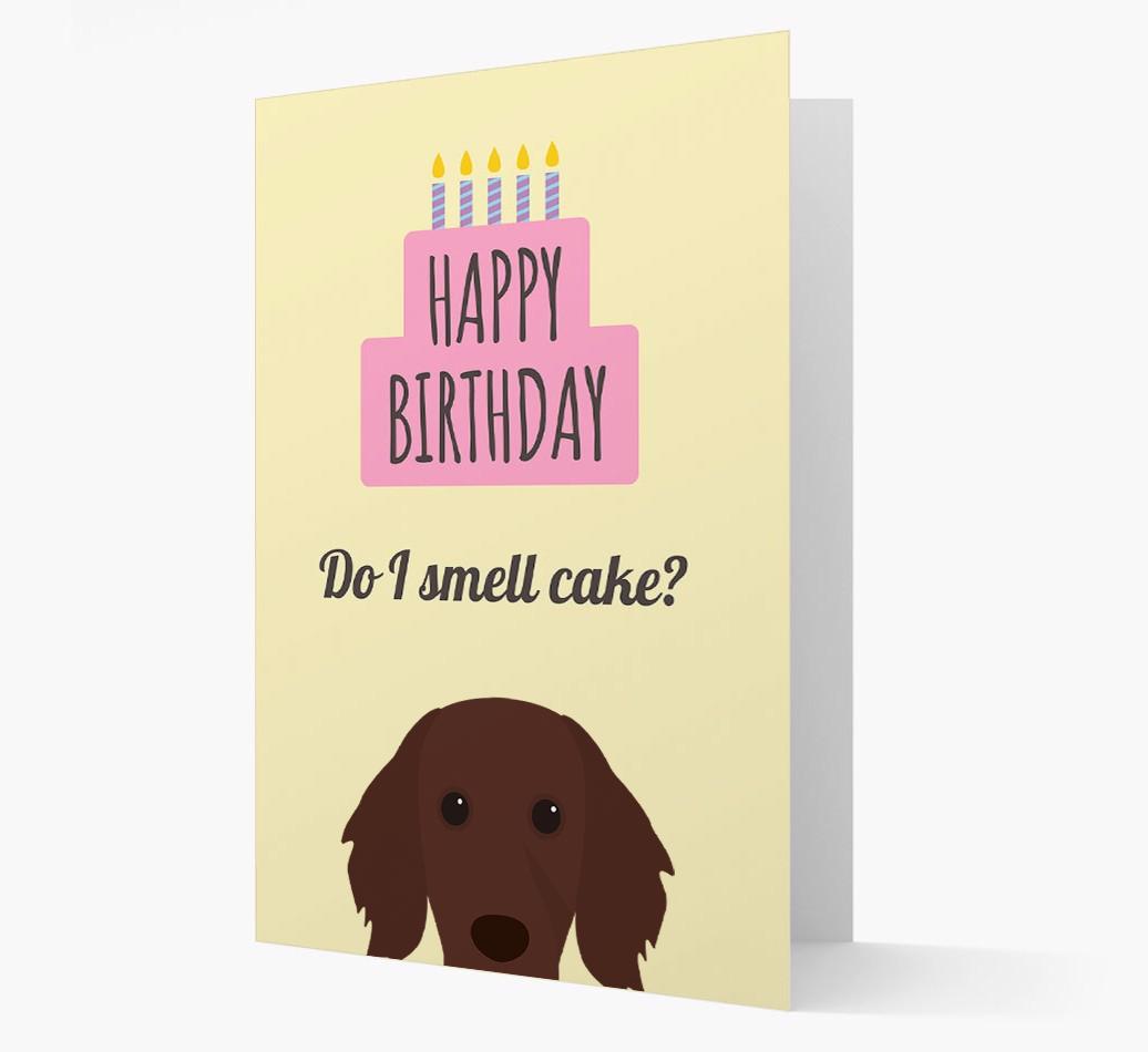 Card 'Do I smell cake?' with {breedCommonName} Icon