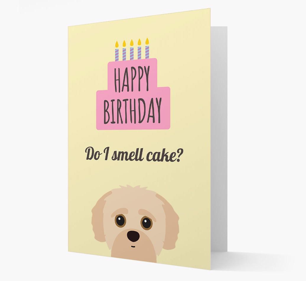 Card 'Do I smell cake?' with {breedCommonName} Icon