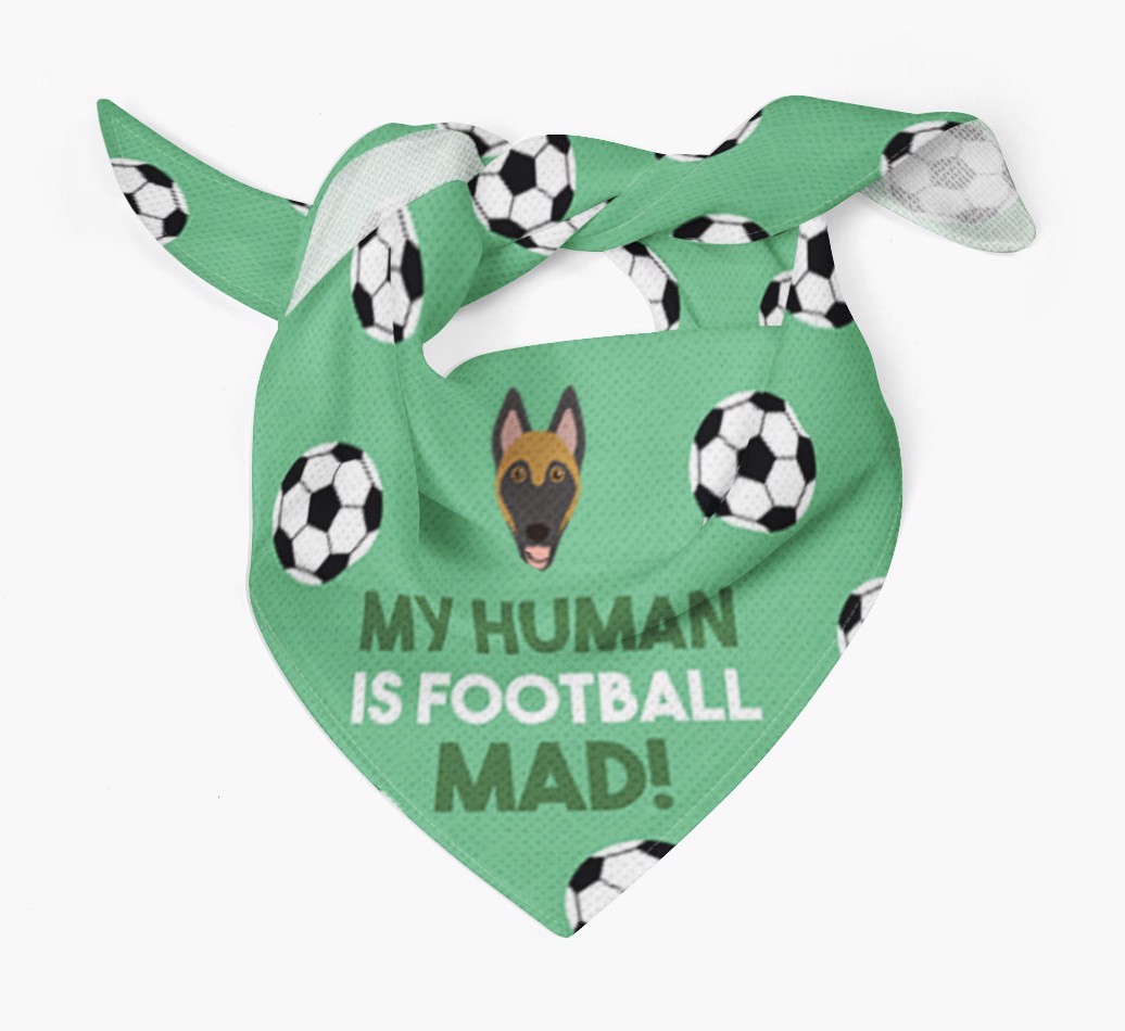 My Human Is Football Mad: Personalised {breedFullName} Bandana