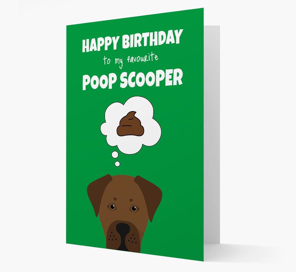 Card 'Poop Scooper' with {breedCommonName} Icon