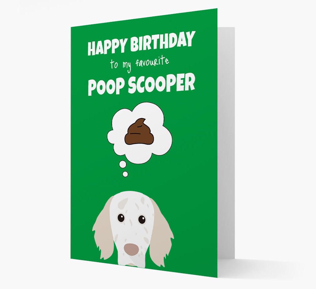 Card 'Poop Scooper' with {breedCommonName} Icon