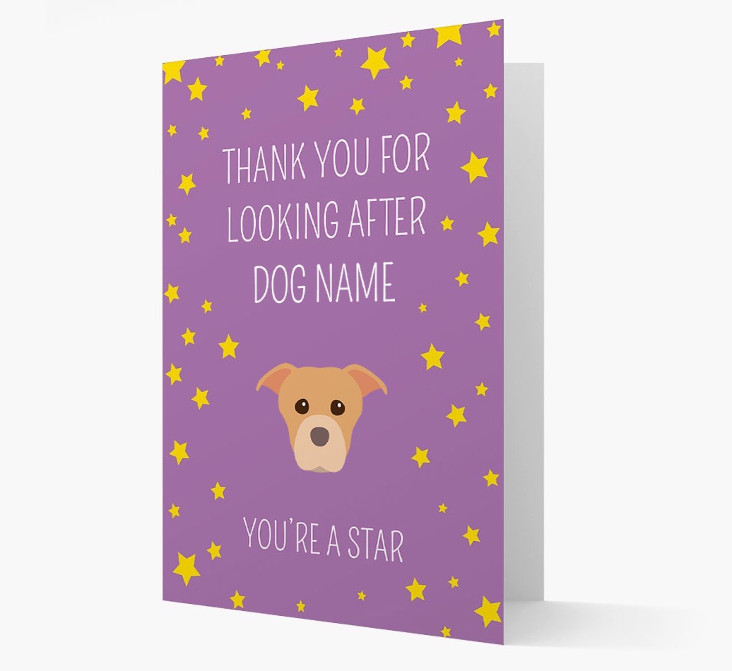 Personalised 'You're A Star' Thank You Card
