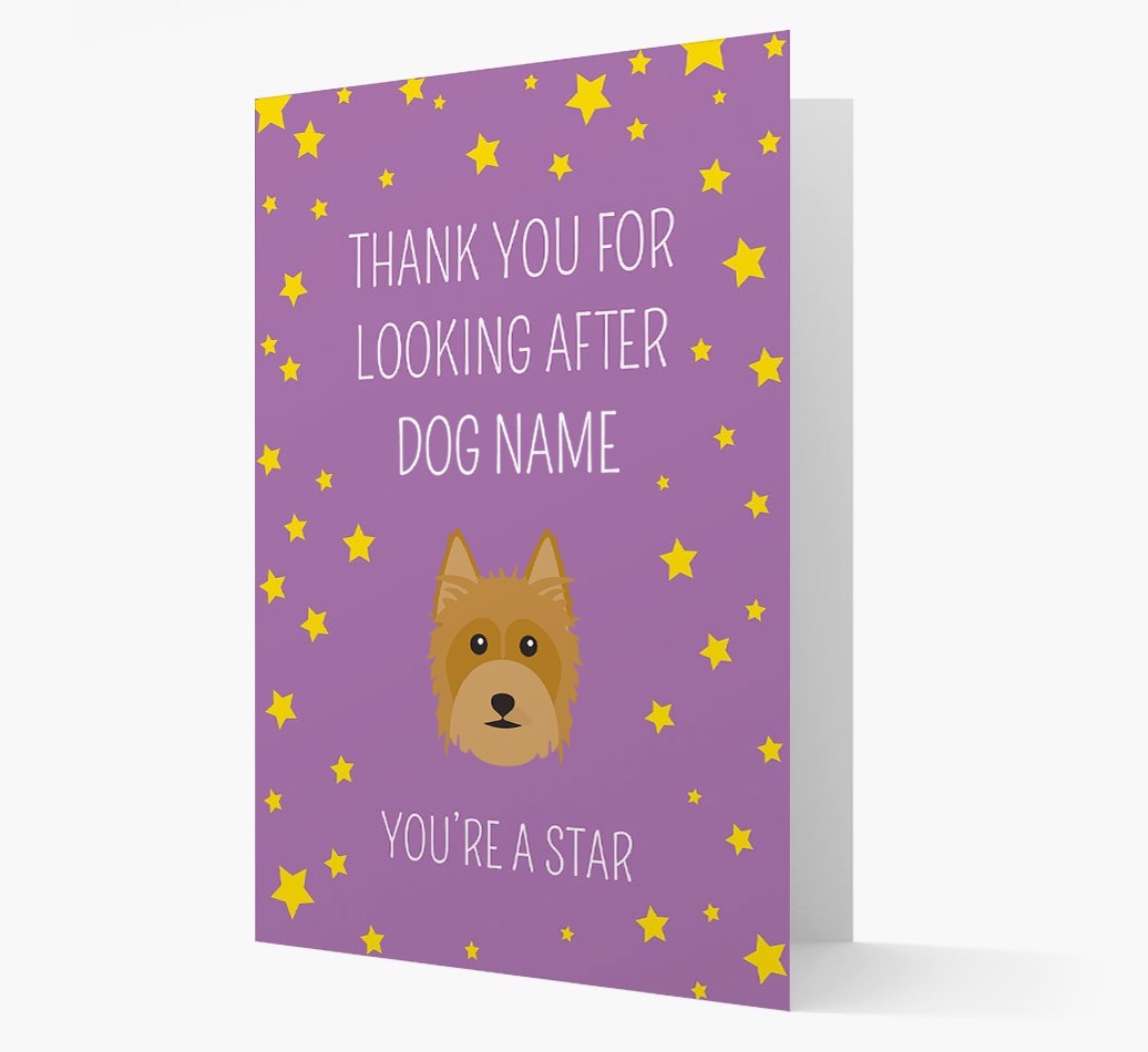 Personalised 'You're A Star' Thank You Card