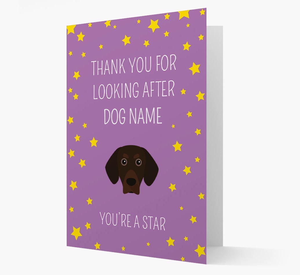 Personalised 'You're A Star' Thank You Card