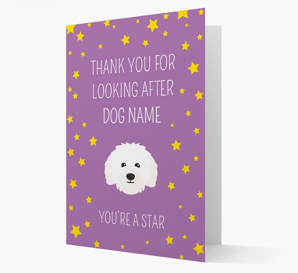 Personalised 'You're A Star' Thank You Card
